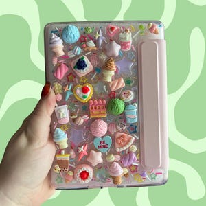 Custom Resin E-reader Case: Glitter Charms, Kawaii Junk Style