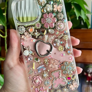 Custom Resin Phone Case: Glitter Charms, Kawaii Junk Style