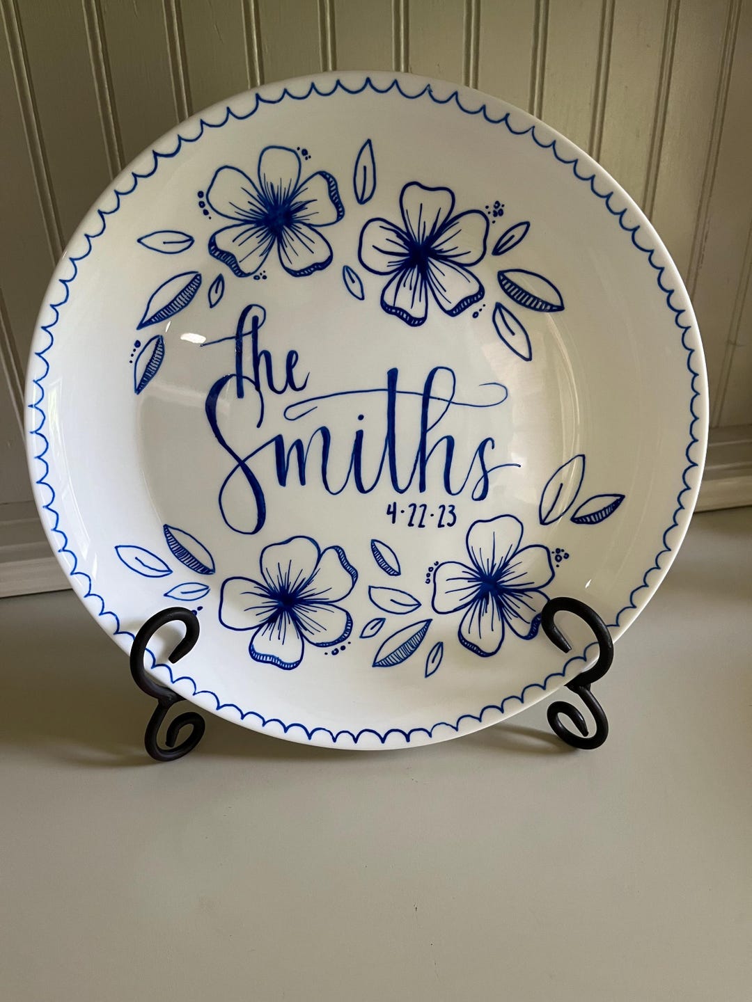 Script Plates Custom Decorative Hand Painted Personalized Plate Plates Ceramic Dish ...
