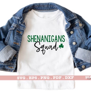 St Patricks Day SVG, Shenanigans Squad svg, Lucky Boy png, St Pattys Day Shirt, Kleeblatt Clipart Designs, St Patrick's Day Kid Shirt