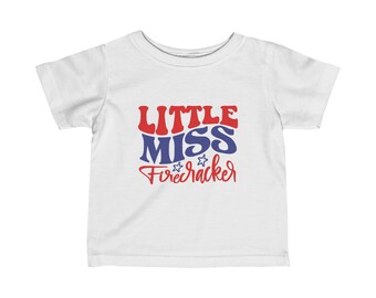 T-shirt en jersey fin pour bébé Firecracker Little Miss