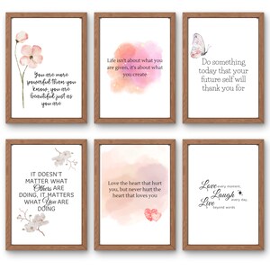 Inspirational Quotes About Life Wall Art Bundle Affirmation Prints