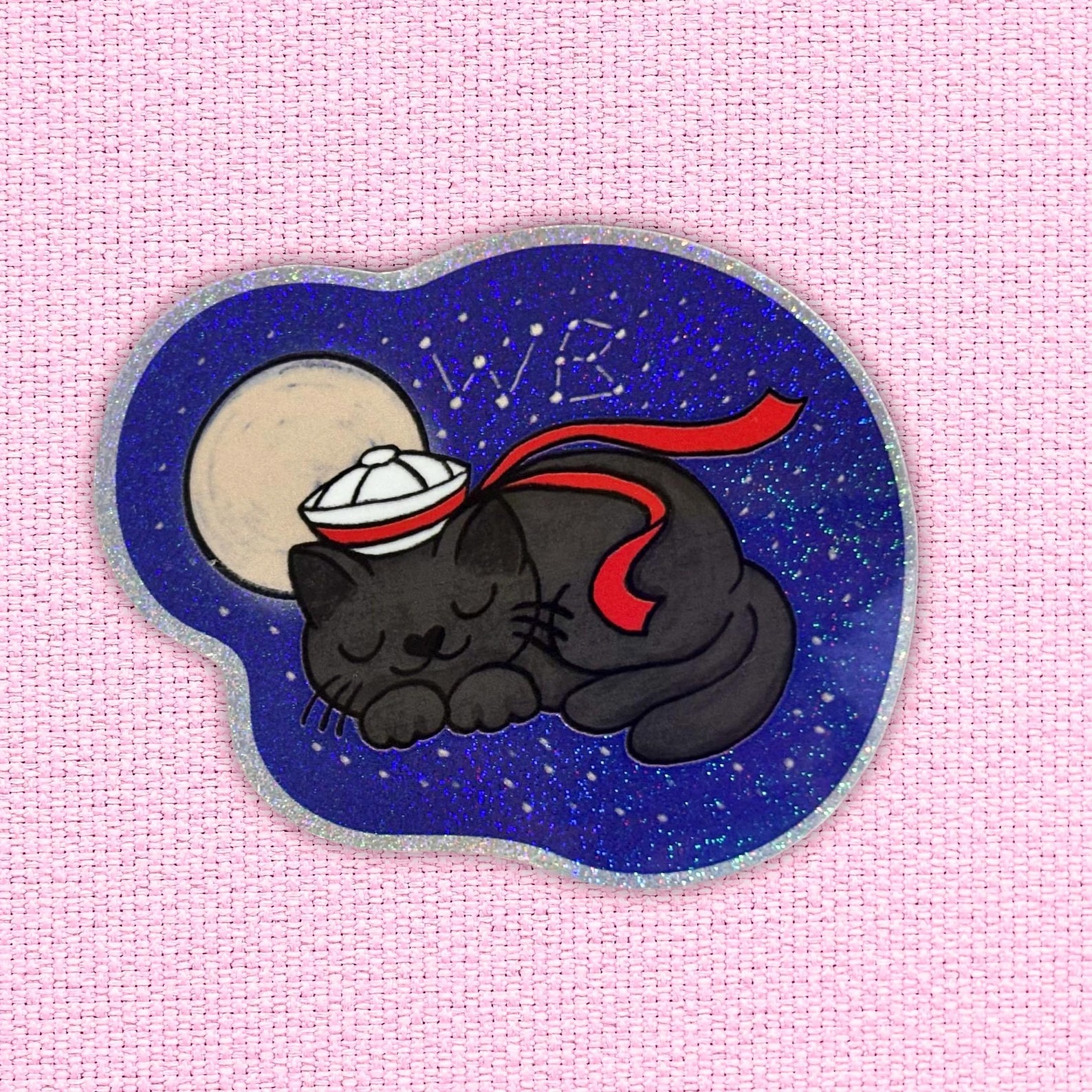 Wishbone the Cat | Glossy Holographic Sticker - Etsy