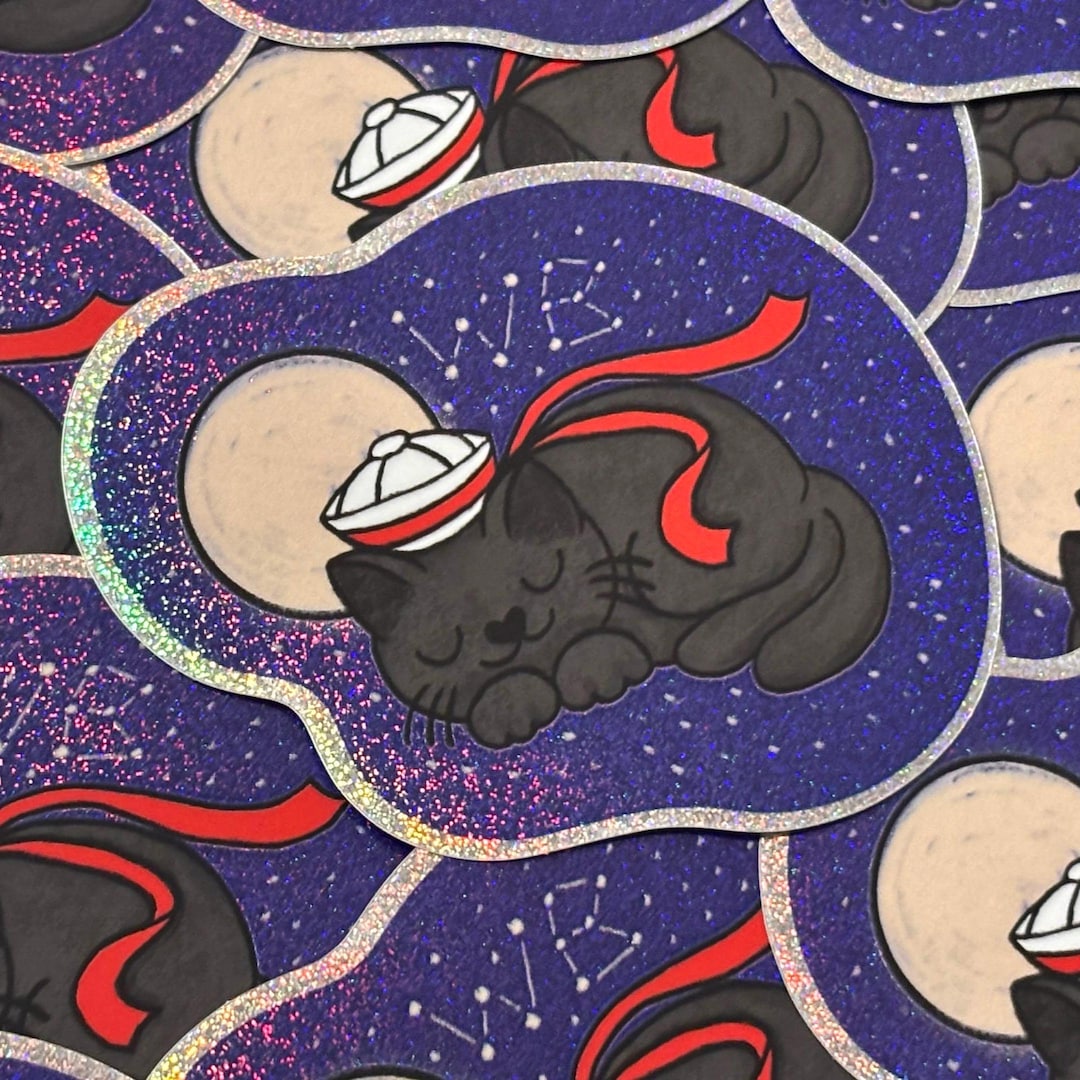 Wishbone the Cat | Glossy Holographic Sticker - Etsy