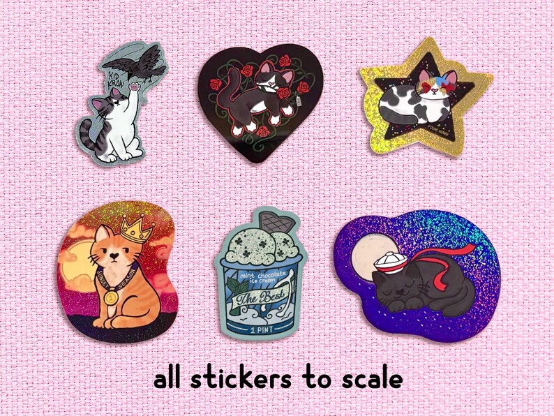 Wishbone the Cat | Glossy Holographic Sticker - Etsy