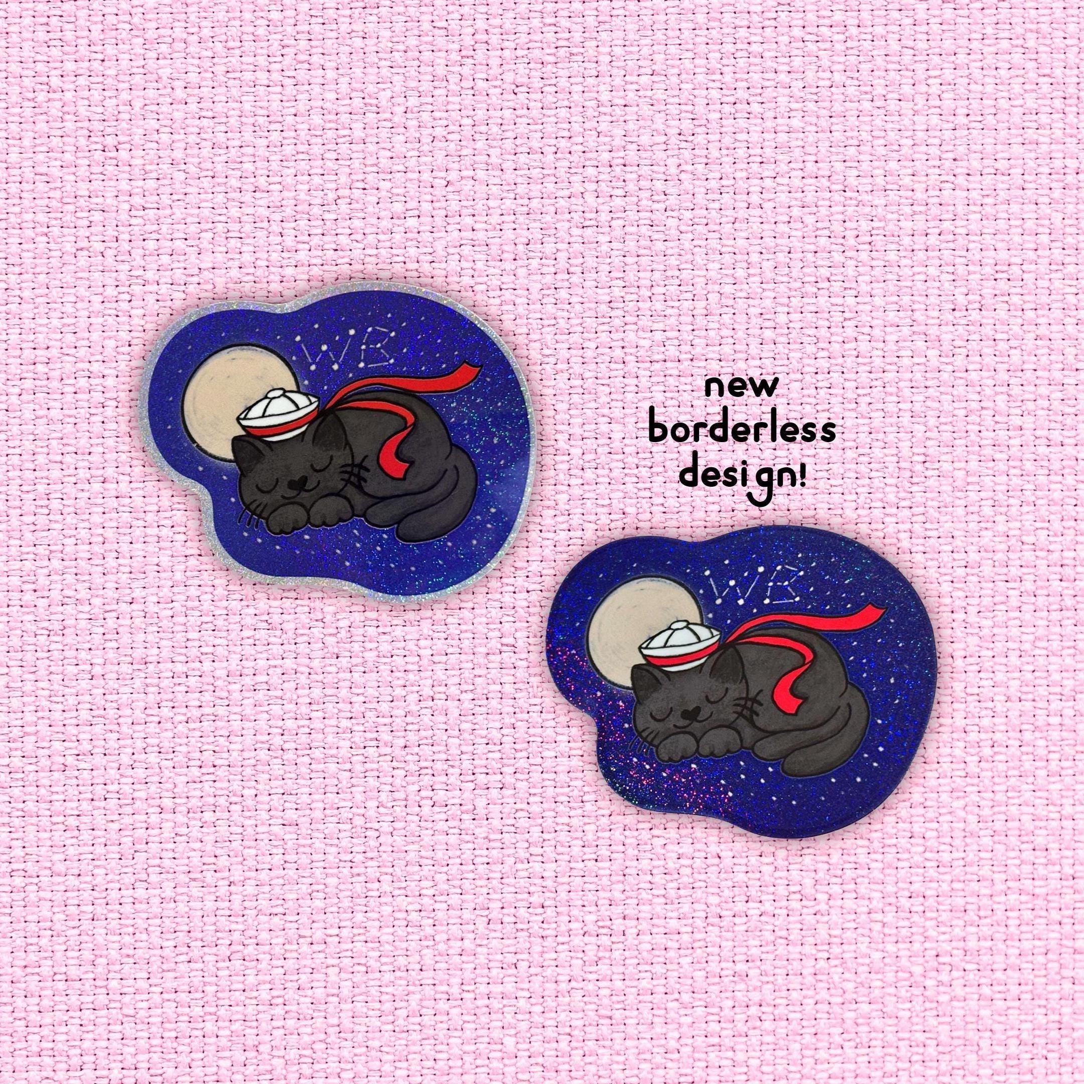 Wishbone the Cat | Glossy Holographic Sticker - Etsy