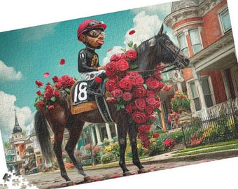 Jigsaw Puzzle, African American Kentucky Derby Art, Collect All 9!  100/250/500/1000 Piece Adult Puzzles, Black Owned Shops