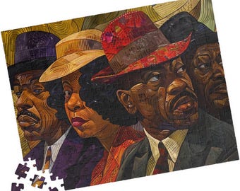 Jigsaw Puzzle, Harlem Renaissance Art, Unique African American Art Gift for Her/Him, 100/250/500/1000 Piece Adult Puzzles, Black Owned Shops