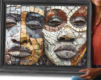 African American Art - Mosaic Jigsaw Puzzle, Unique Gift for Her