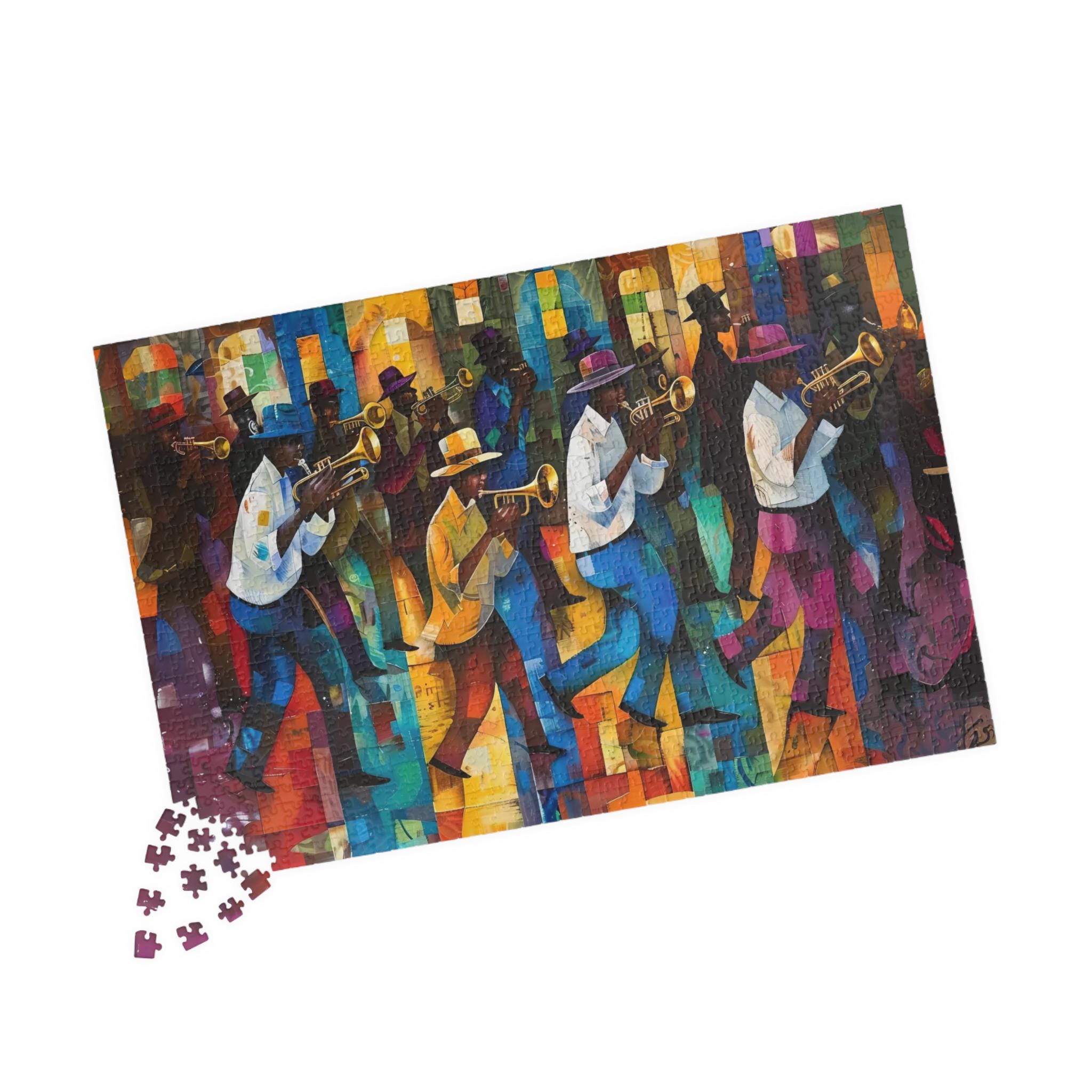 1000 Piece Jigsaw Puzzle, Harlem Renaissance Jazz Music Art, Unique