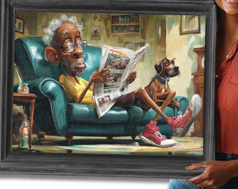 Funny Black Grandpa Jigsaw Puzzle, Perfect Gag Gift for Dad! 100/250/500/1000 Piece Adult Puzzles, African American Art Black Owned Shops