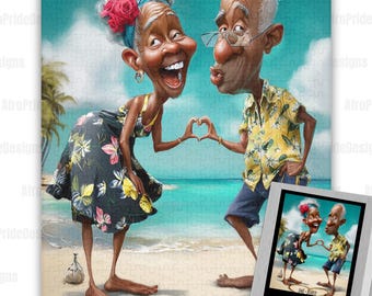 Custom Jigsaw Puzzles, African American Caricature Art, Funny Gag Gift, 100/250/500/1000 Piece Adult Puzzles, Black Owned Shops