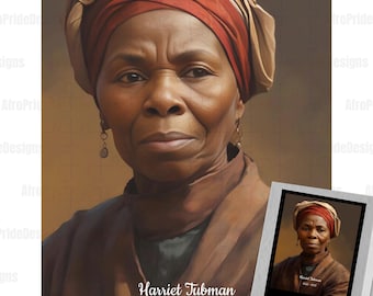 Black History Jigsaw Puzzle - Harriet Tubman | 30/100/250/500 piece adult puzzles | Unique Gift For Her/Him, 30 Large Pieces, Black Owned