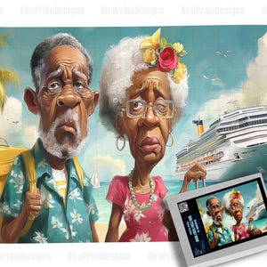 Cruise Ship Travel Lovers, 100/250/500/1000 piece puzzle, Black Owned Shops, Puzzles for adults, African American Art, Black Art Puzzles, Retirement Gift, Funny Gag Gift, Unique gift, For Grandma Grandpa, Wall Art, Christmas Kwanzaa, Birthday Anniversary, Gift for Her him,