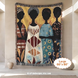 Woven Throw Blanket, Black Art, Wall Tapestry, Couch Throw, Picnic Blanket, African American Home Decor, Gift for Her/Him, Black Owned Shops