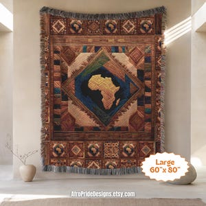 African Quilt Style Woven Throw Blanket, Unique Boho Home Decor, Living Room Couch Throw, Bed Linen, Wall Tapestry & more! Black Owned Shops