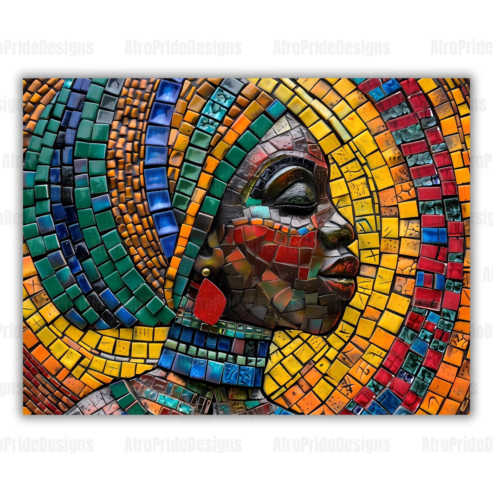 Jigsaw Puzzle, African Woman Mosaic Art, Unique Gift for Her/him