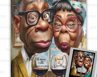 Personalized Jigsaw Puzzle for Adults, Unique Anniversary/Birthday/Valentines Day Gifts for Her/Him, African American Art, Black Owned Shops