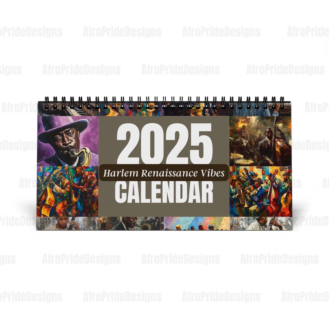 Desktop Calendar, Harlem Renaissance Art 2025 Yearly Planner, Unique