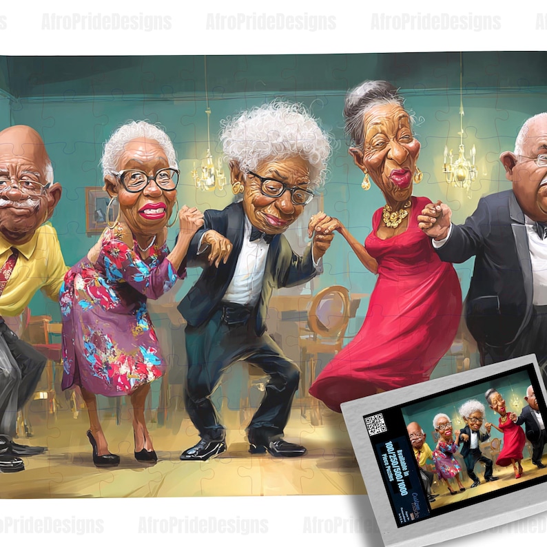 Dancer Lovers, 100/250/500/1000 piece puzzle, Black Owned Shops, Puzzles for adults, African American Art, Black Art Puzzles, Retirement Gift, Funny Gag Gift, Unique gift, For Grandma Grandpa, Wall Art, Christmas Kwanzaa, Birthday Anniversary, Gift for Her him,