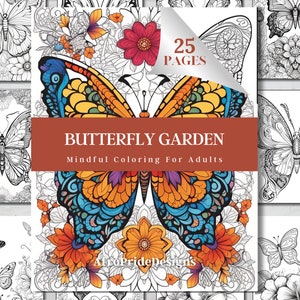 Butterfly Coloring Pages for Adults Floral Coloring Book Printable Adult Coloring Page Grayscale Coloring Flowers and Butterflies in Garden
