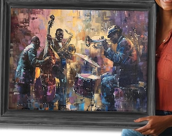 Harlem Renaissance Art Puzzle, Unique Gift for Jazz Music & Black Art Lovers, 100/250/500/1000 Piece Puzzles for Adults, Black Owned Shops