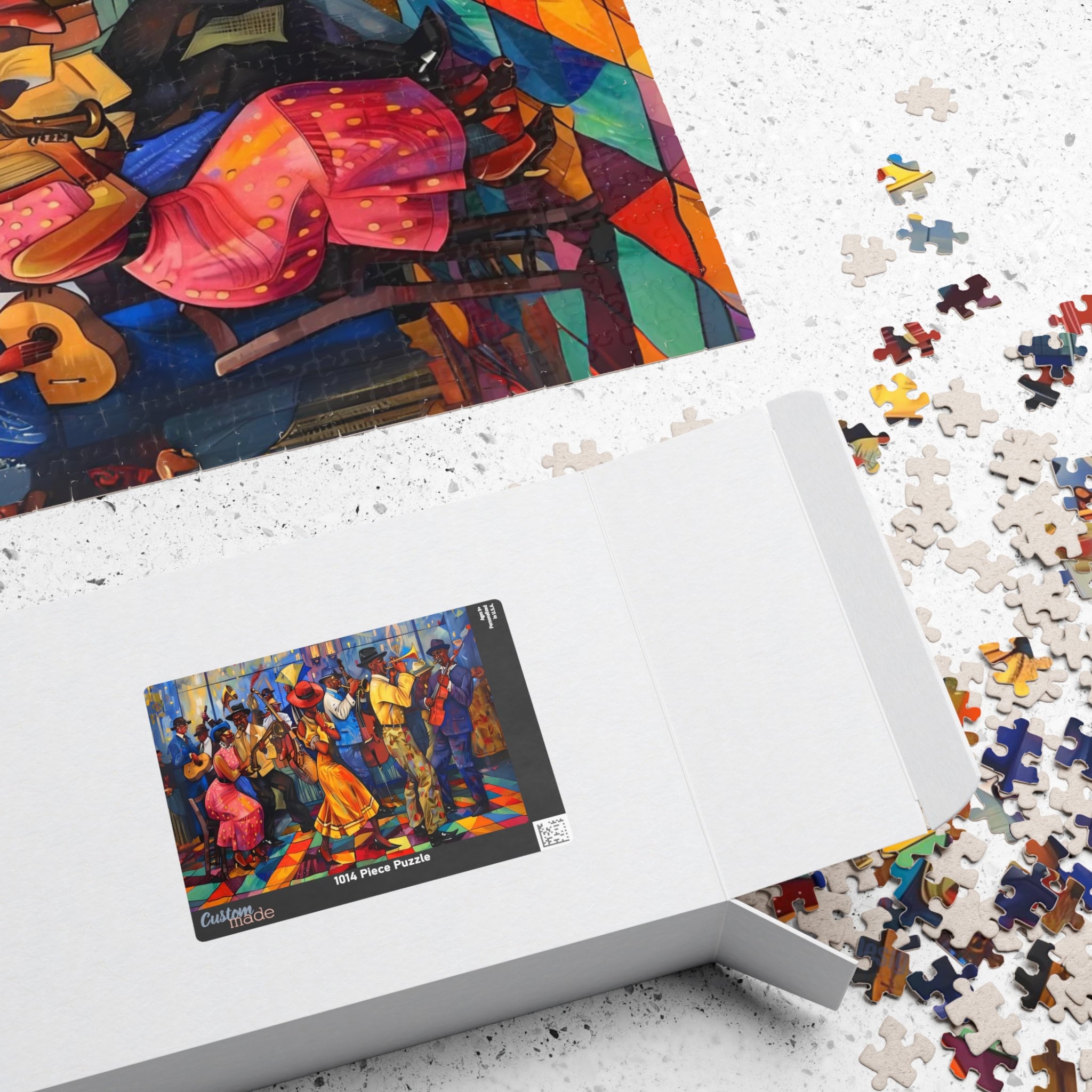 Harlem Renaissance Jazz Club Art Jigsaw Puzzle Unique Gifts, Black Art