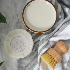 All Natural Solid Dish Soap Bar: Plant-Based in Refillable Ramekin