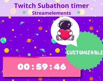 Twitch Subathon Timer 30 Min – Customizable Widget for StreamElements & OBS – Donation and Subscriber Countdown Overlay