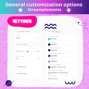 Countdown timer widget for Twitch and YouTube. Customizable in Streamelements with settings options. Mechanical scoreboard design.