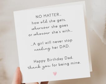 Dad birthday card from daughter, gifts for dad from daughter, keepsake