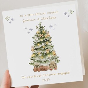 Your First Christmas engaged, just engaged gifts, personalised engagement card, engagement card, newly engaged gift, Engagement Christmas image 1