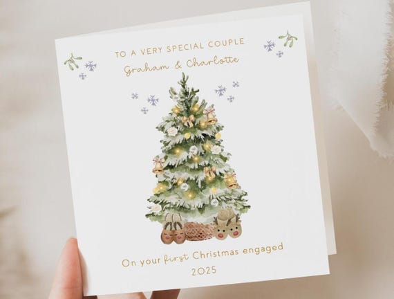 Your First Christmas engaged, just engaged gifts, personalised engagement card, engagement card, newly engaged gift, Engagement Christmas