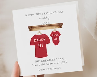 First fathers day, card, gift, personalised, new dad | football theme