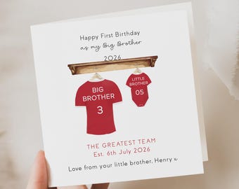 new big brother, big brother birthday card, big brother gift from baby, personalised