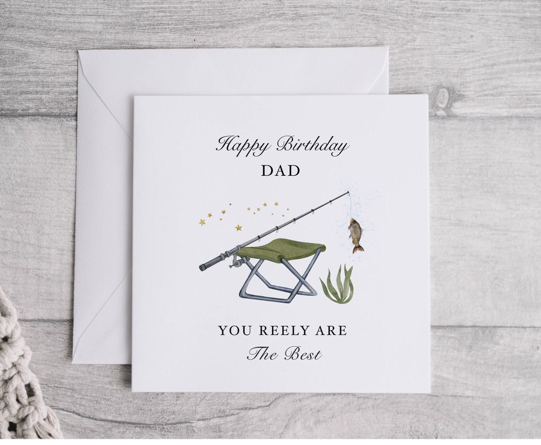 Dad Birthday Card, Fishing Birthday Card, Birthday Card for Dad ...
