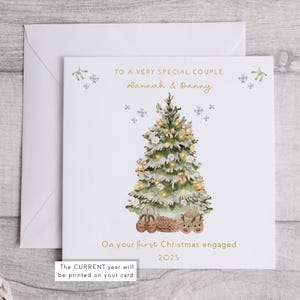 Your First Christmas engaged, just engaged gifts, personalised engagement card, engagement card, newly engaged gift, Engagement Christmas image 2