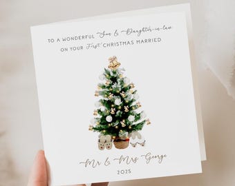 First Christmas married, first christmas married card, daughter son in law christmas cards, son and daughter in law christmas card, custom