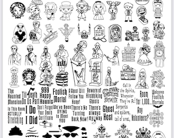 Haunted Mannsion nail Plate - haunted mansion Inspired* halloween Cartoon Mouse Nail Stamping Template Plate Manicure Polish Designs