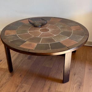 Danish Mid-Century Ceramic Tile Top Coffee Table  Attrib. to Tue Poulsen, Circa Denmark 1960’s.