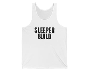 Débardeur de musculation Sleeper Build - Imprimé noir - Humour décalé pour les monteurs de PC