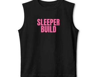 Sleeper Build Muscle Tank - Pink Print - Funny Gym Humor for PC Builders