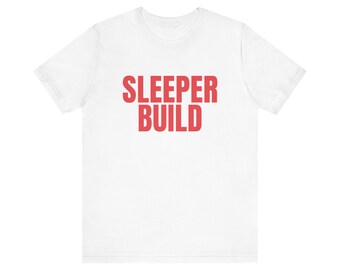 T-shirt Sleeper Build - Impression rouge - Humour de salle de sport pour les assembleurs de PC
