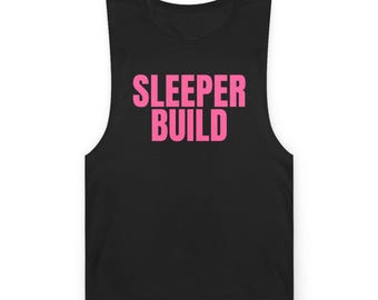 Débardeur de gym Sleeper Build - Imprimé rose - Humour décalé pour les monteurs de PC