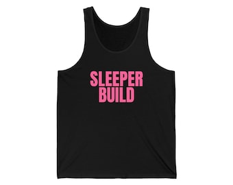 Débardeur de musculation Sleeper Build - Imprimé rose - Humour décalé pour les monteurs de PC