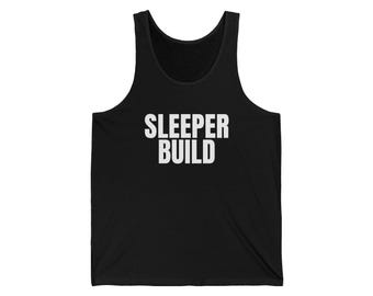 Débardeur de musculation Sleeper Build - Imprimé blanc - Humour sur la musculation pour les assembleurs de PC