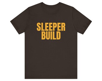 T-shirt Sleeper Build - Impression dorée - Humour de salle de sport pour les assembleurs de PC