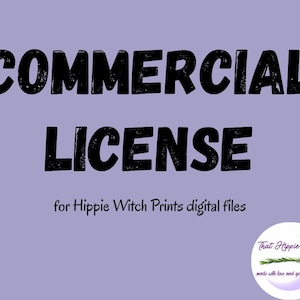 Commercial License for Hippie Witch Prints Digital Files I Personal to Commercial Use Upgrade I PDF Download