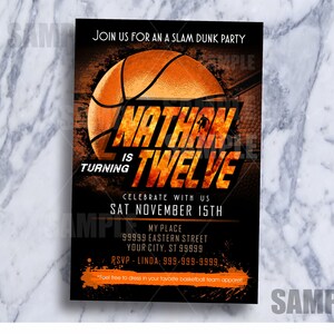 Basketball Birthday Invitations Party Invite Hoops Ticket Version Sports Invitation Basket Ball Boys Party Invitation Printable Digital 3035