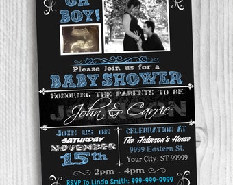 Baby Shower Invitations It's a boy Printable Digital Custom Personalized 3003